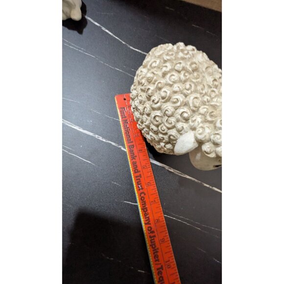 Adorable Decorative Sheep Figurine Textured White Swirls Rustic Farmhouse Decor - Picture 10 of 10